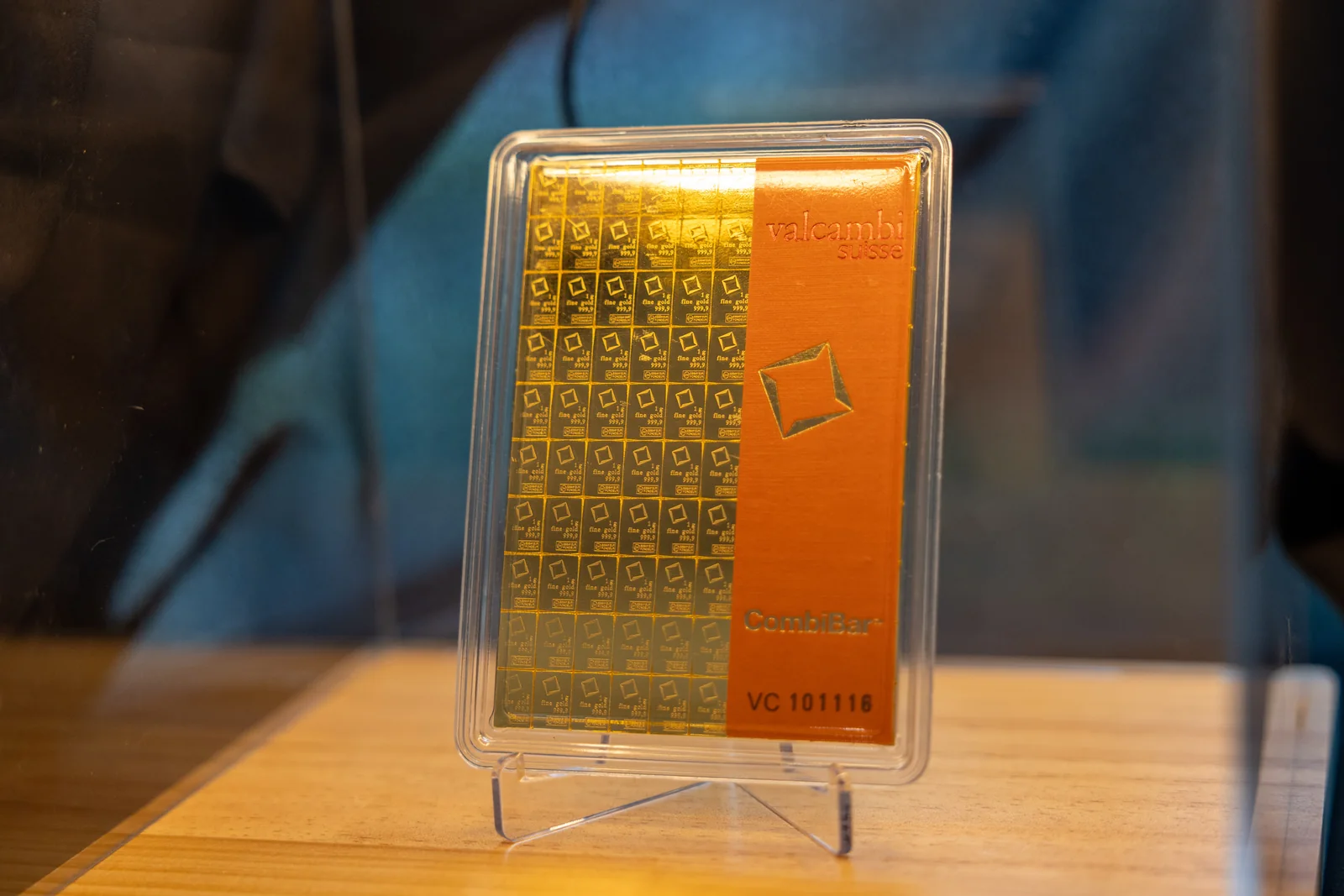 A Valcambi Swiss CombiBar in its protective presentation case at the FinMet.sg launch